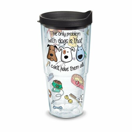 ALIMENTACION 24 oz. Dog Problems Tumbler with Lid, Black AL3487426